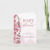 Baby in Bloom Pink Girl Blumendusche Einladung (Vorderseite)