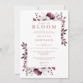Baby in Bloom Pink Girl Floral Foto Babydusche Einladung (Vorderseite)