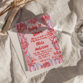 Baby in Bloom Pink Handgezogene Blume Kinderdusche Einladung