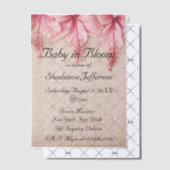 Baby in Bloom Pink Linen Florals Baby Dusche Pergament Einladungen (Versetzt (Einladung))