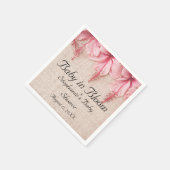 Baby in Bloom Pink Linen Florals Baby Dusche Serviette (Ecke)