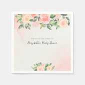 Baby in Bloom | Pink & Peach Floral Baby Dusche Serviette (Vorderseite)