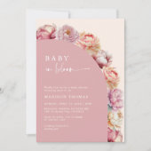 Baby in Bloom Pink Peony Arch Baby Dusche Einladung (Vorderseite)