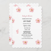 Baby in Bloom Pink Petunia Bloral Baby Duschmädche Einladung (Vorne/Hinten)