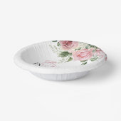 Baby in Bloom Pink Rose Blumenblütendusche Pappteller (Gewinkelt)