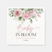 Baby in Bloom Pink Rose Blumenblütendusche Serviette (Vorderseite)