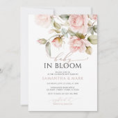 Baby in Bloom Pink Rose & Greenery Kinderdusche Einladung (Vorderseite)