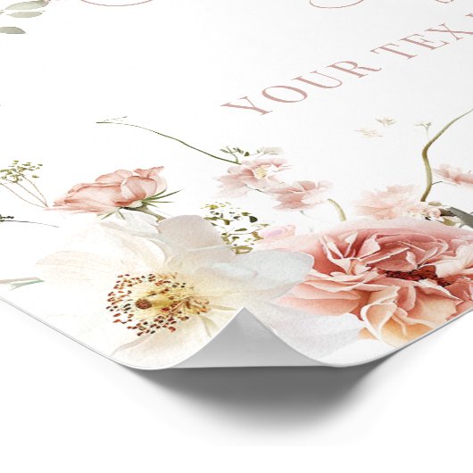 Baby in Bloom Pink Roses Girl Baby Dusche Custom Poster (Ecke)