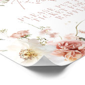 Baby in Bloom Pink Roses Girl Duschtablett Poster (Ecke)