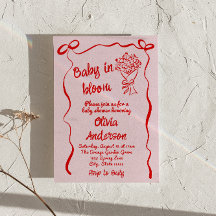 Baby in Bloom Pink Rot Gezeichnet Blume Bouquet Du