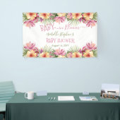 Baby in Bloom Pink Tropical Floral Baby Dusche = Banner (Messeveranstaltung)