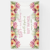 Baby in Bloom Pink Tropical Floral Baby Dusche = Banner (Vertikal)