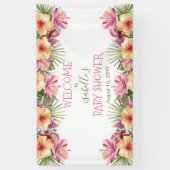 Baby in Bloom Pink Tropical Floral Baby Dusche Banner (Vertikal)