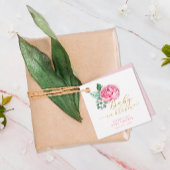 Baby in Bloom Pink und Gold Floral Baby Dusche Fav Geschenkanhänger