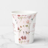 Baby in Bloom Pink Wildblume Kinderdusche Pappbecher (Rechts)