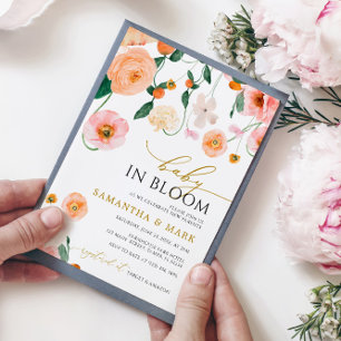 Baby in Bloom Poppies Blume Dusche Einladung