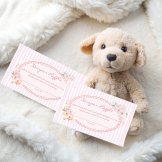 Baby in bloom preppy baby shower diaper raffle begleitkarte