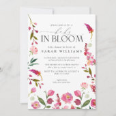 Baby in Bloom QR Code Wasserfarbendusche Einladung (Vorderseite)