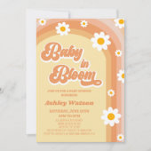 Baby in Bloom Retro Daisy Blume Kinderdusche Einladung (Vorderseite)