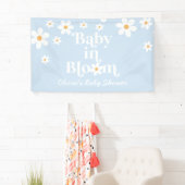 Baby in Bloom! Retro Daisy Boho Babydusche Banner (Insitu)
