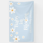 Baby in Bloom! Retro Daisy Boho Babydusche Banner (Vertikal)