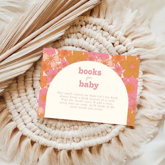 Baby in Bloom Retro Groovy Pink | Boho Begleitkarte