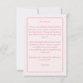 Baby in bloom retro preppy bow baby shower dankeskarte (Rückseite)