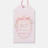 Baby in bloom retro preppy bow baby shower favor geschenkanhänger (Vorderseite)