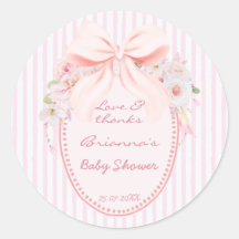 Baby in bloom retro preppy bow baby shower favor