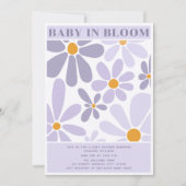 Baby in Bloom Retro Vintag Lavendel Einladung (Vorderseite)