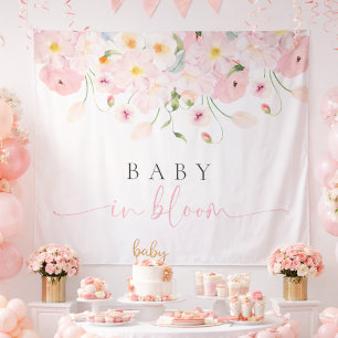 Baby In Bloom Rosa Babyparty Wandteppich