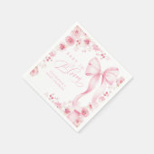 Baby in Bloom rosa Blumen Servietten (Ecke)