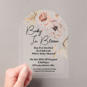 Baby in Bloom rosa Blumenmädchen Kinderdusche Acryleinladungen (Insitu (Handheld))