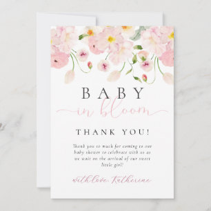 Baby In Bloom Rosa Florales Babyshower Einladung