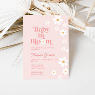 Baby in Bloom Rosa Margerite Baby Shower Einladung