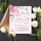 Baby in Bloom rosa Rosa Schmetterling Baby Dusche