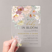 Baby in Bloom Rosa & Rote Wildblumen Dusche Acryleinladungen (Insitu (Handheld))