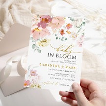 Baby in Bloom Rosa & Rote Wildblumen Dusche