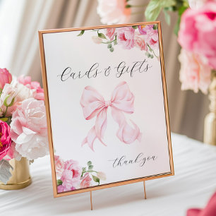 Baby in Bloom Rosa Schleife Karten & Geschenke Poster