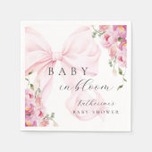 Baby in Bloom Rosa Schleife Serviette (Vorderseite)