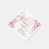 Baby in Bloom Rosa Schleife Serviette (Ecke)