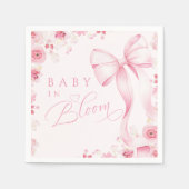 Baby in Bloom Rosa Servietten mit Schleife (Vorderseite)