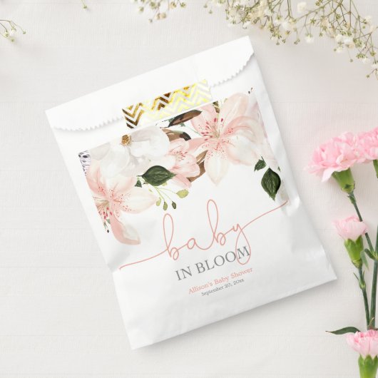 Baby in Bloom rosa, weiße Blumenlilien Geschenktütchen (Versiegelt)