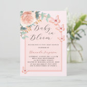 Baby in Bloom Rose Schmetterling Bogen Baby Dusche Einladung (Stehend Vorderseite)
