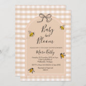Baby in Bloom Rustic Bee Daisy Einladung (Vorne/Hinten)