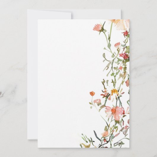 Baby in Bloom Rustic Boho Wildblume Babydusche Einladung (Rückseite)