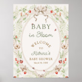 Baby in Bloom Rustic Floral Baby Shower Welcome  Poster (Vorne)