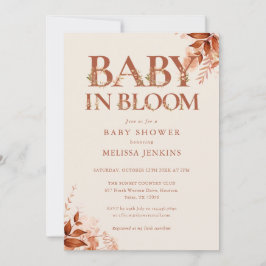 Baby in Bloom Rustic Floral Fall Baby Dusche Einladung