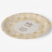 Baby in Bloom Rustikal gepresste Blume Kinderdusch Pappteller (Schrägansicht)