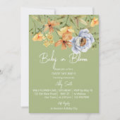 Baby in bloom sage green baby shower  einladung (Vorderseite)